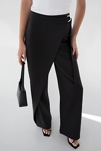 SIDE WRAP STRAIGHT LEG PANTS