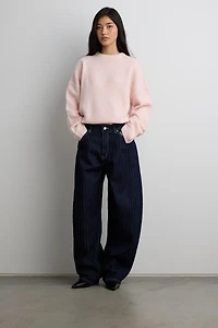 STRIPED BARREL LEG PANT