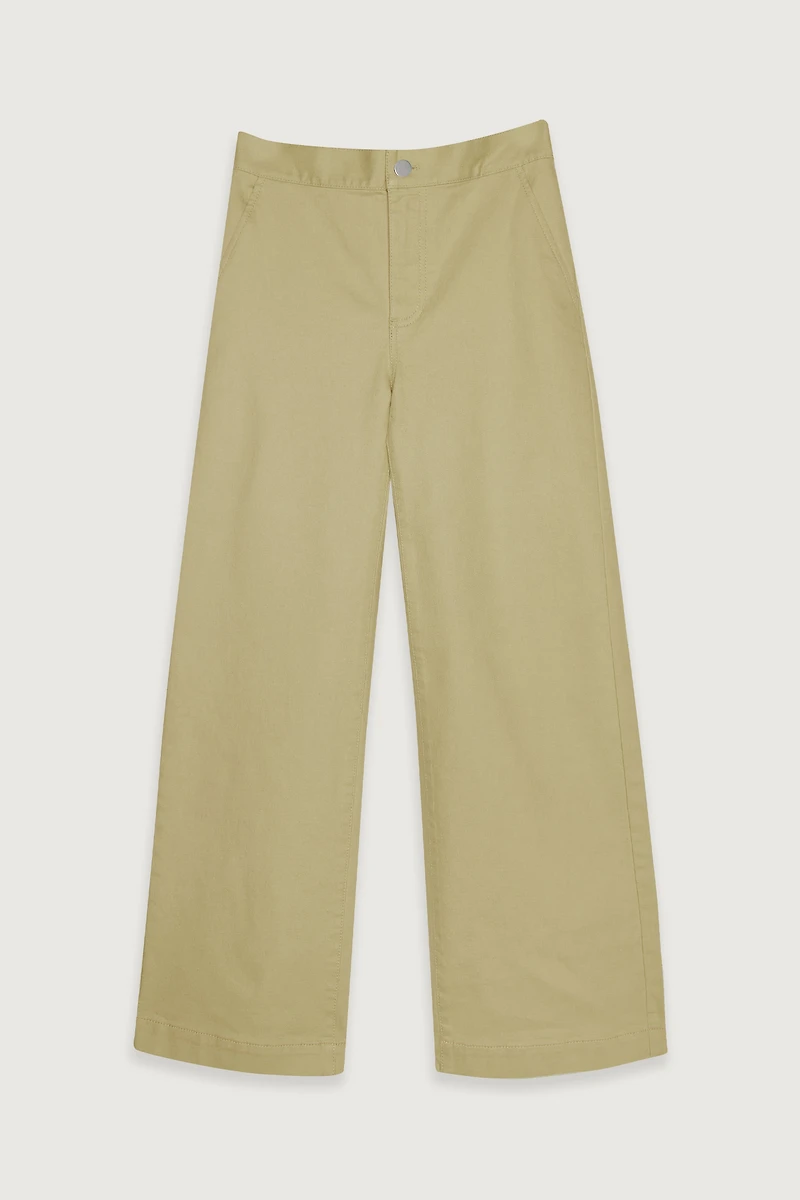 LONG LENGTH TWILL WIDE LEG PANT