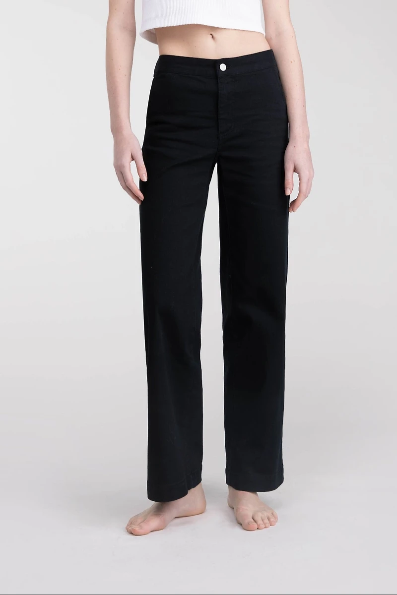 LONG LENGTH TWILL WIDE LEG PANT