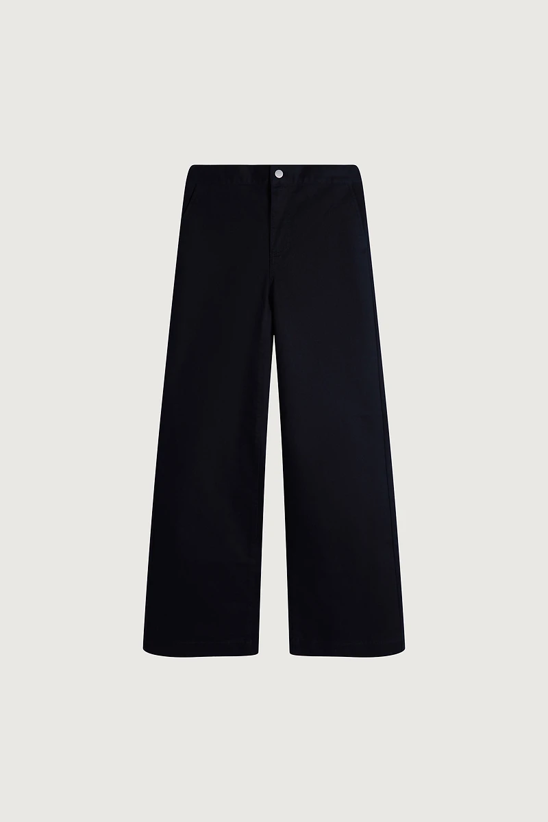 LONG LENGTH TWILL WIDE LEG PANT