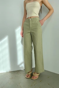LONG LENGTH TWILL WIDE LEG PANT