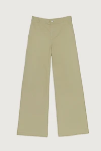 LONG LENGTH TWILL WIDE LEG PANT