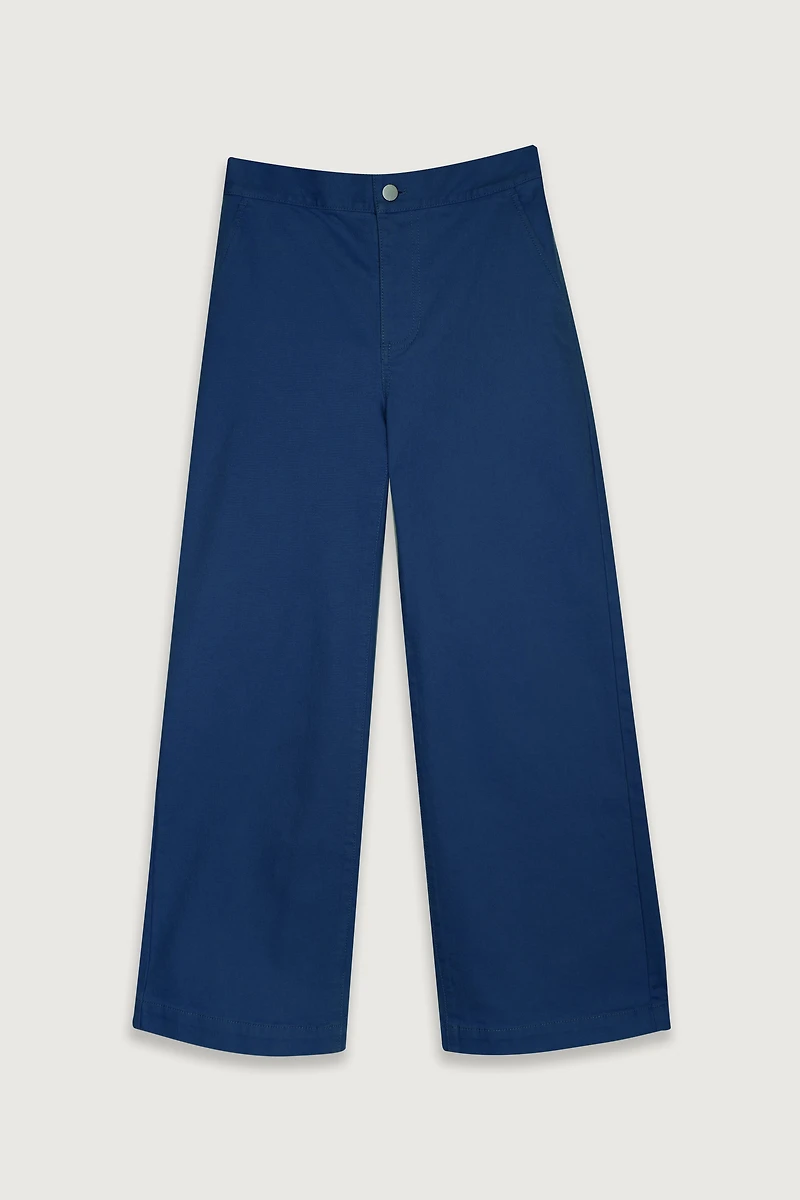 LONG LENGTH TWILL WIDE LEG PANT