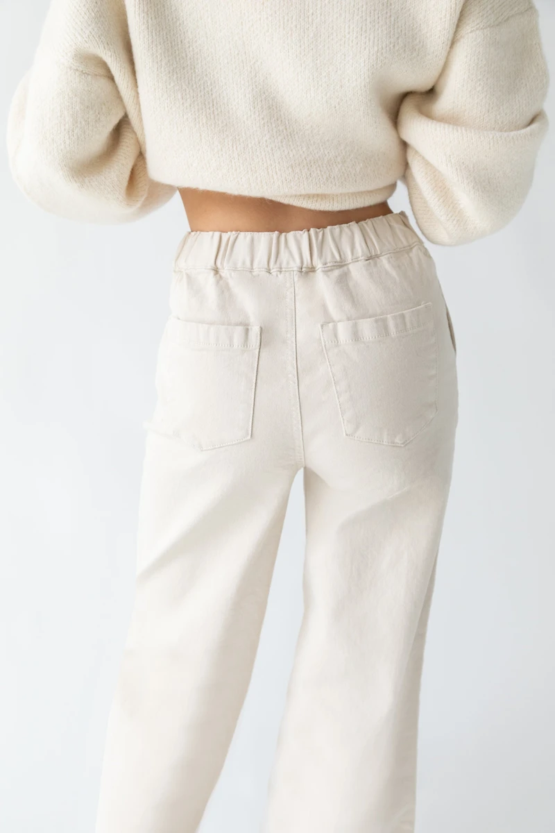 LONG LENGTH TWILL WIDE LEG PANT