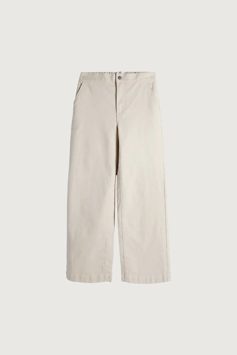LONG LENGTH TWILL WIDE LEG PANT