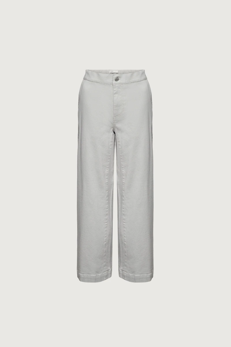 LONG LENGTH TWILL WIDE LEG PANT