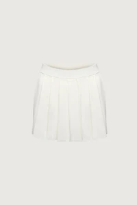 PLEATED KNIT MINI SKIRT