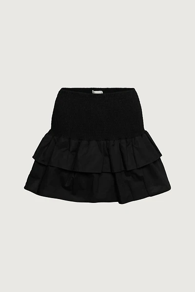 SMOCKED TIERED MINI SKORT