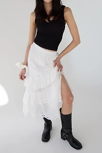 LACE TIERED MAXI SKIRT