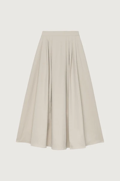 FRONT PLEATED MAXI SKIRT