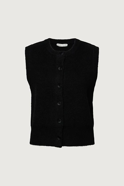 MOHAIR KNIT BUTTON FRONT SWEATER VEST