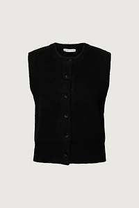 MOHAIR KNIT BUTTON FRONT SWEATER VEST