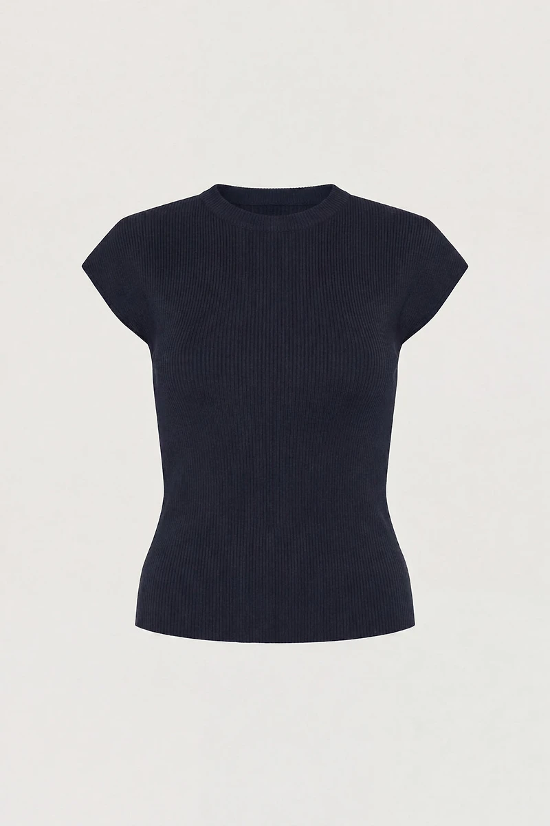 KNIT MOCKNECK TOP