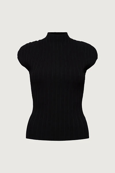 OTTOMAN RIBBED KNIT SLEEVELESS TOP