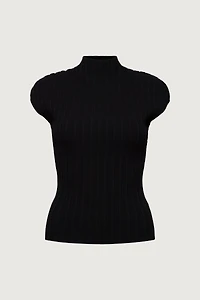 OTTOMAN RIBBED KNIT SLEEVELESS TOP