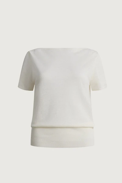 LINEN BLEND SHORT SLEEVE SWEATER