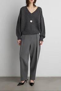 RIBBED KNIT V-NECK SWEATER