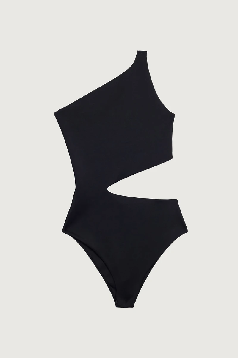 ONE SHOULDER ONE-PIECE SWIMSUIT WITH CUTOUT