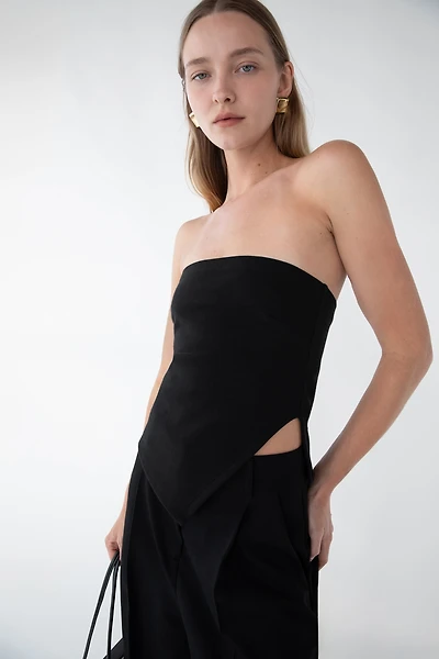 CROPPED TUBE TOP WITH SIDE SLIT