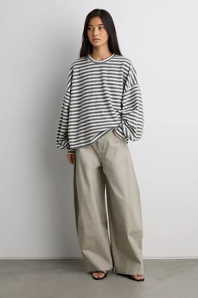 RELAXED STRIPED PULLOVER