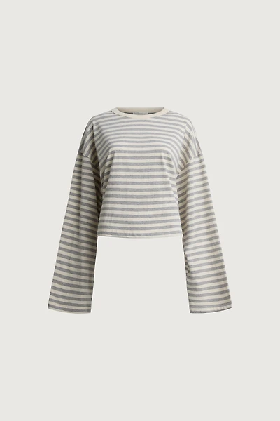 CROPPED STRIPED LONG SLEEVE TSHIRT