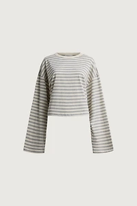 CROPPED STRIPED LONG SLEEVE TSHIRT