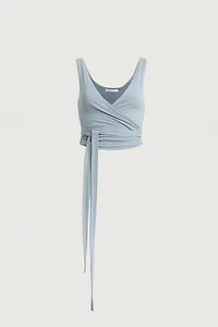 TIE FRONT WRAP TOP