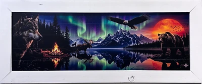 Framed Northern Lights with Wildlife