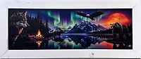 Framed Northern Lights with Wildlife