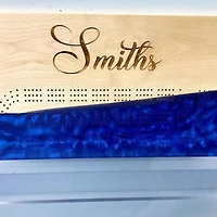 Crib Board with Epoxy and Name Engraving