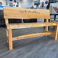 Live Edge Bench with Memorial Plaque