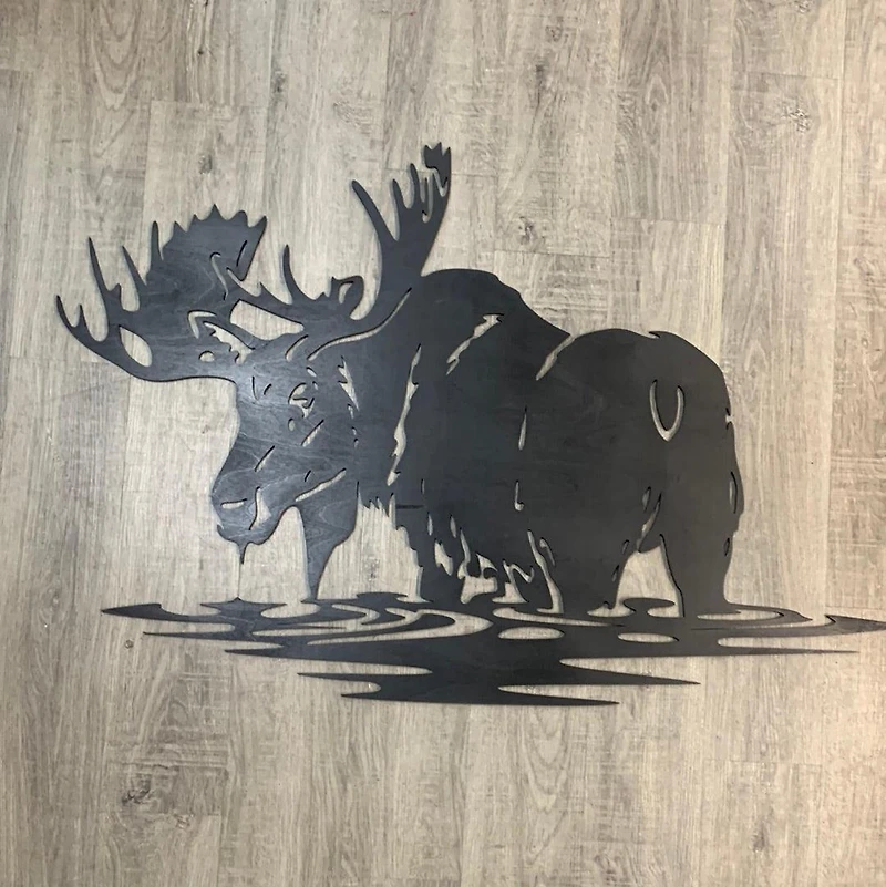 Moose Standing In Water Decor