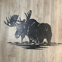 Moose Standing In Water Decor