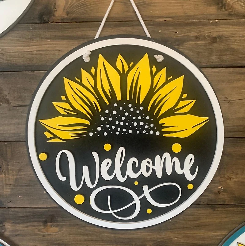 Welcome Simple Sunflower Sign