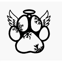 Angel Paw Print Ornament With Snowflakes