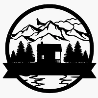 Cabin in Forest Name Sign