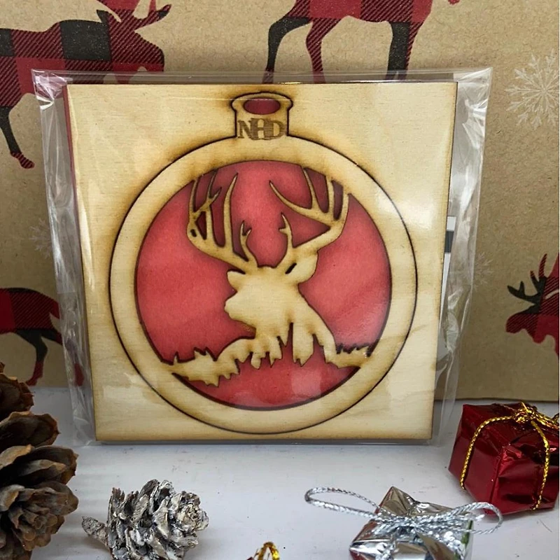 Deer scene ornament