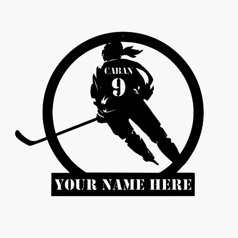Female Hockey Player Name Sign