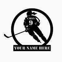 Female Hockey Player Name Sign