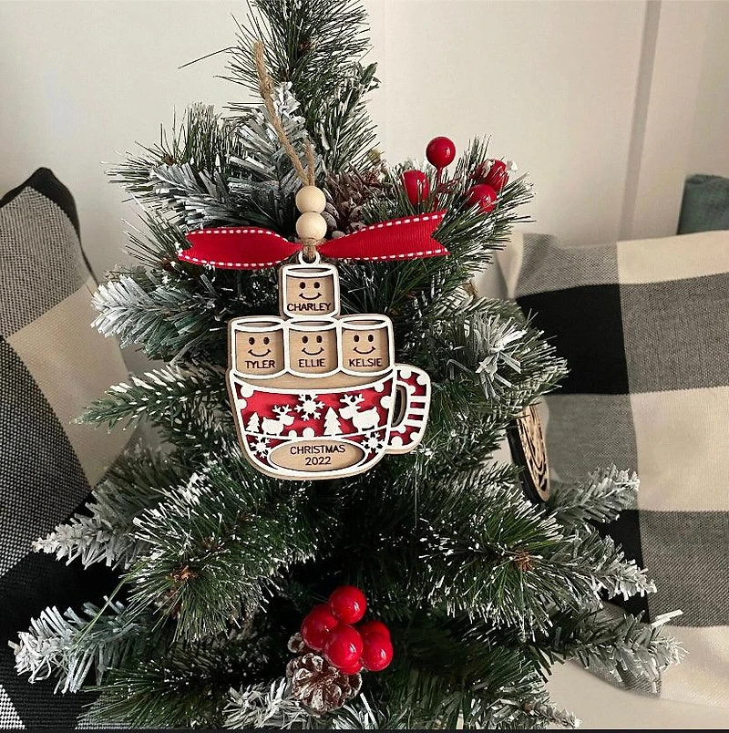Hot Chocolate Ornament up to 12 Names