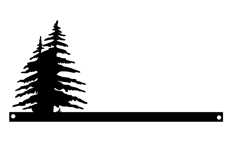 Modern Address Sign with Trees