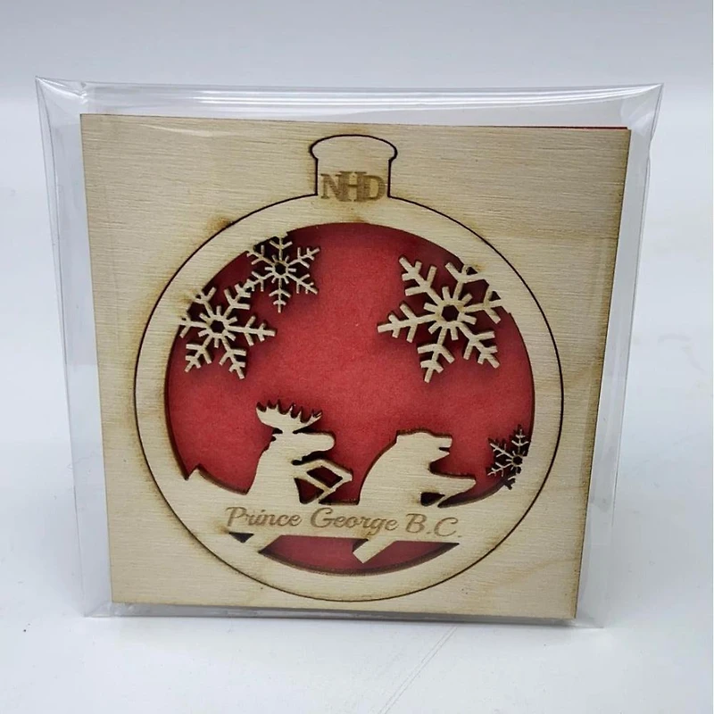 Bear and moose in canoe ornament