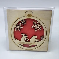 Bear and moose in canoe ornament