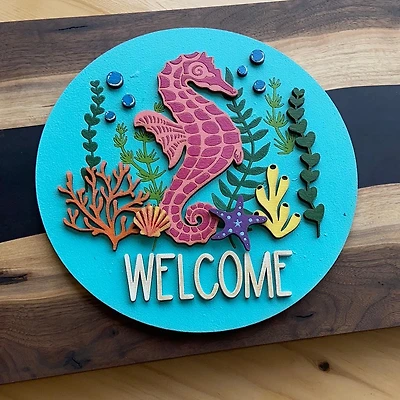 Seahorse Welcome DIY Sign