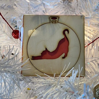 Stretching Kitty Ornament