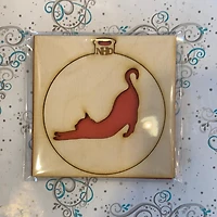 Stretching Kitty Ornament
