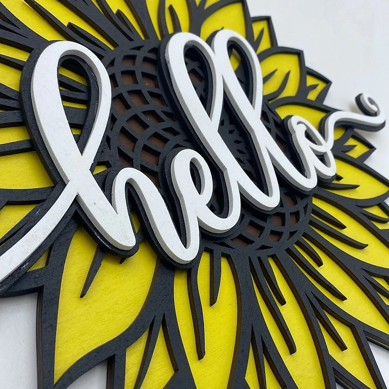 Sunflower with Hello