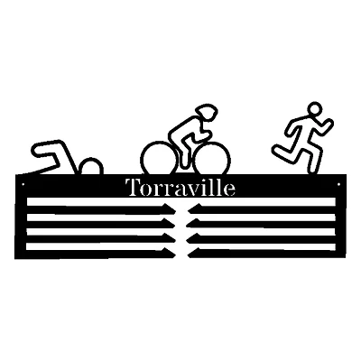 Swimming Biking and Running Medal