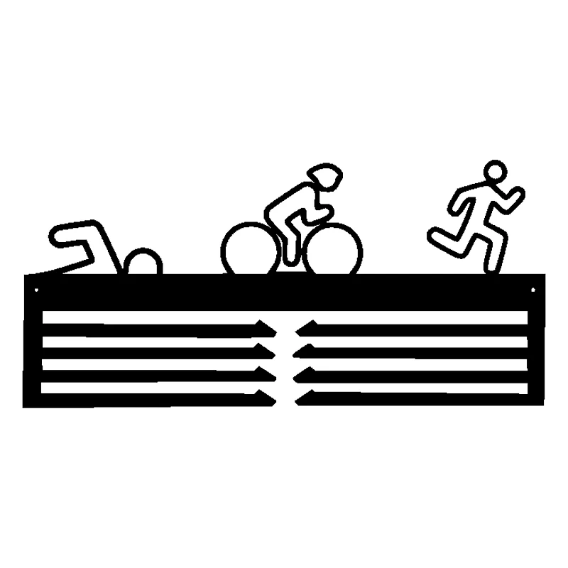 Swimming Biking and Running Medal